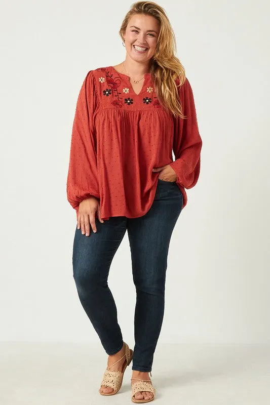 Ember Floral Embroidered Blouse