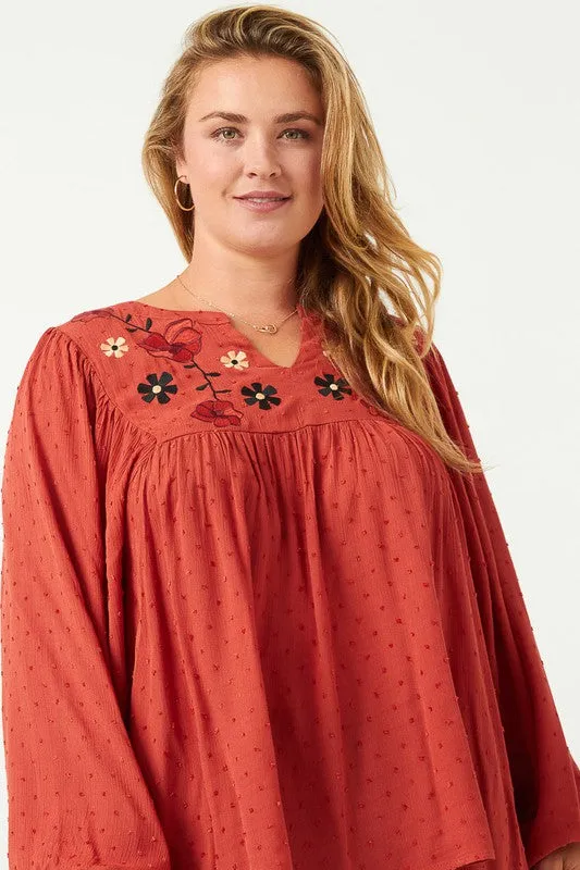 Ember Floral Embroidered Blouse