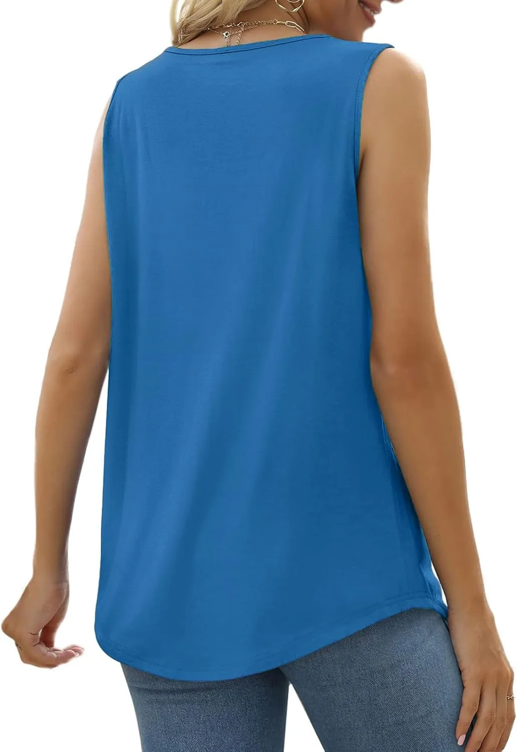 Eytino Women Plus Size Tank Tops Summer Casual Square Neck Sleeveless Blouse Shirts(1X-5X)