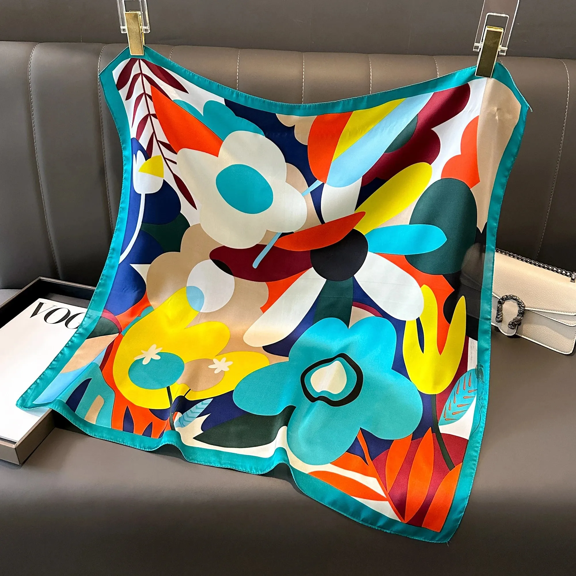 Fashion Print Silk Hairbands Scarf Women Elegant Floral Bandana