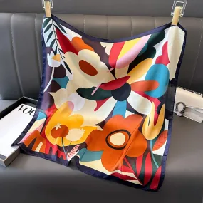 Fashion Print Silk Hairbands Scarf Women Elegant Floral Bandana