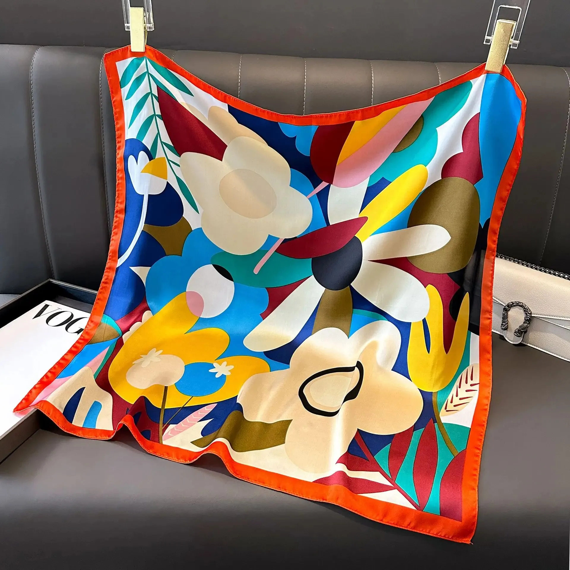 Fashion Print Silk Hairbands Scarf Women Elegant Floral Bandana
