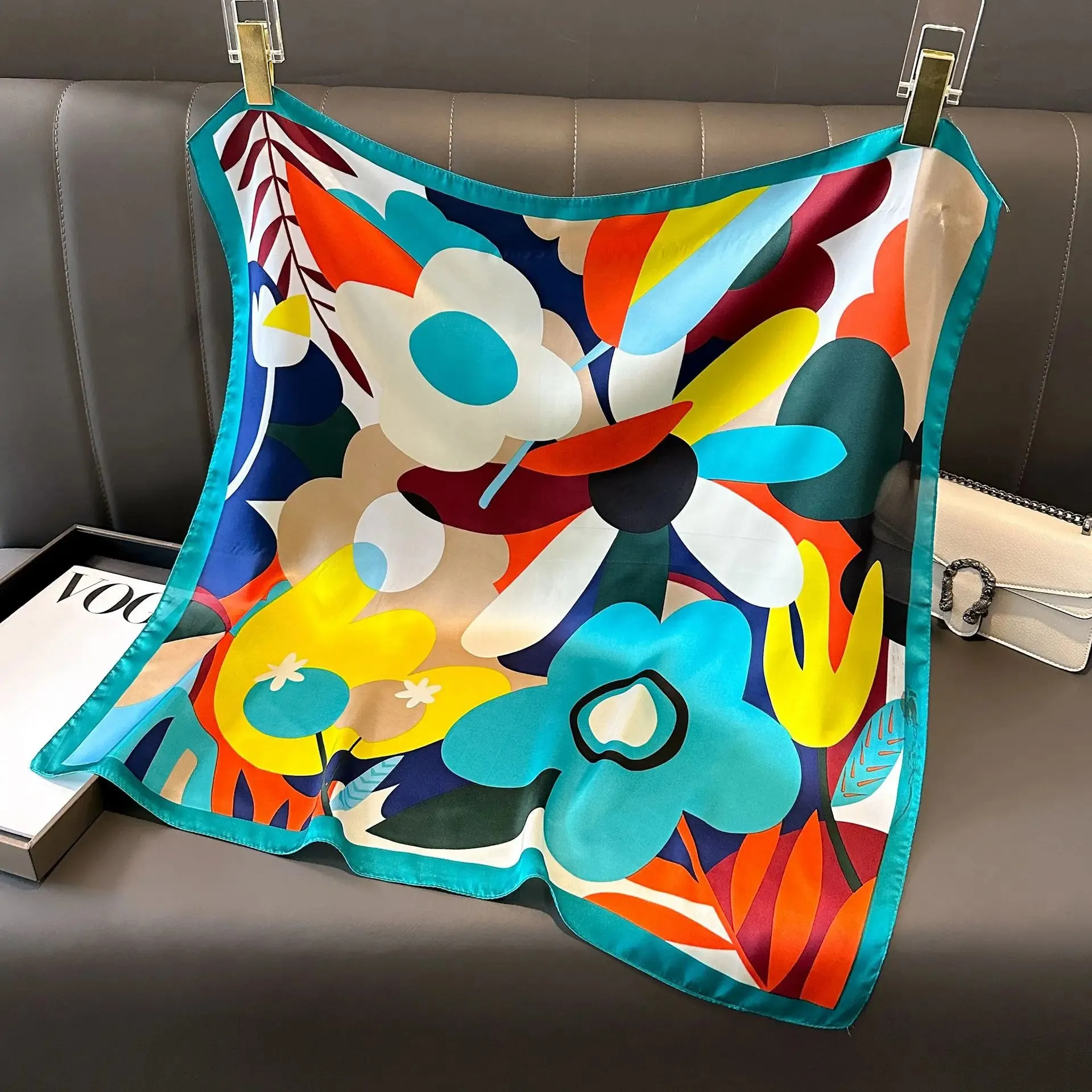 Fashion Print Silk Hairbands Scarf Women Elegant Floral Bandana