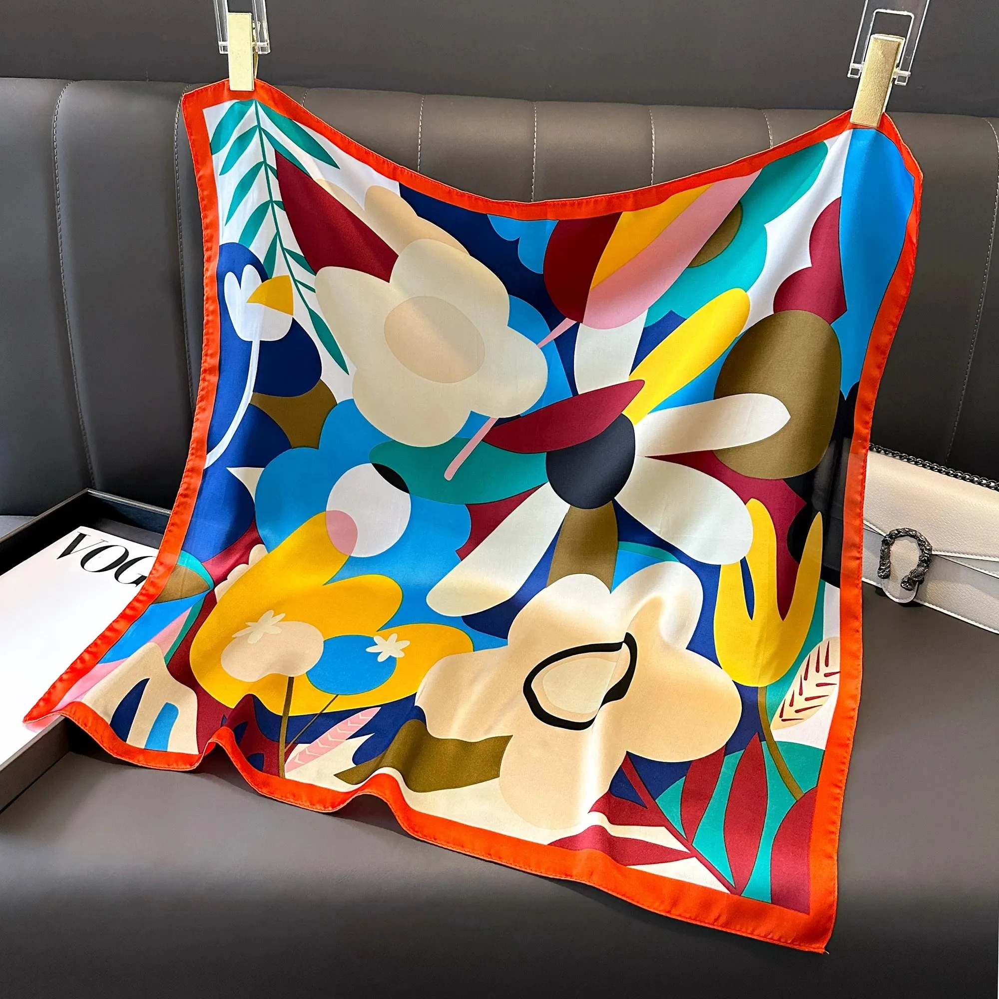 Fashion Print Silk Hairbands Scarf Women Elegant Floral Bandana