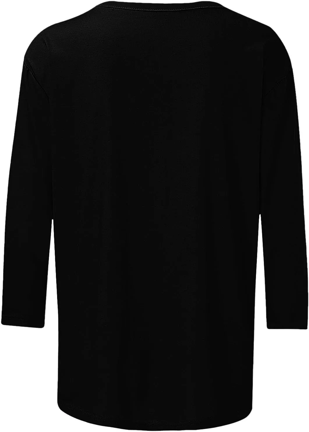 Fashion Women Tops Butterfly Floral Print 3/4 Sleeve Tshirt Casual Crew Neck Blouse Cute Summer Loose Fit Tunic