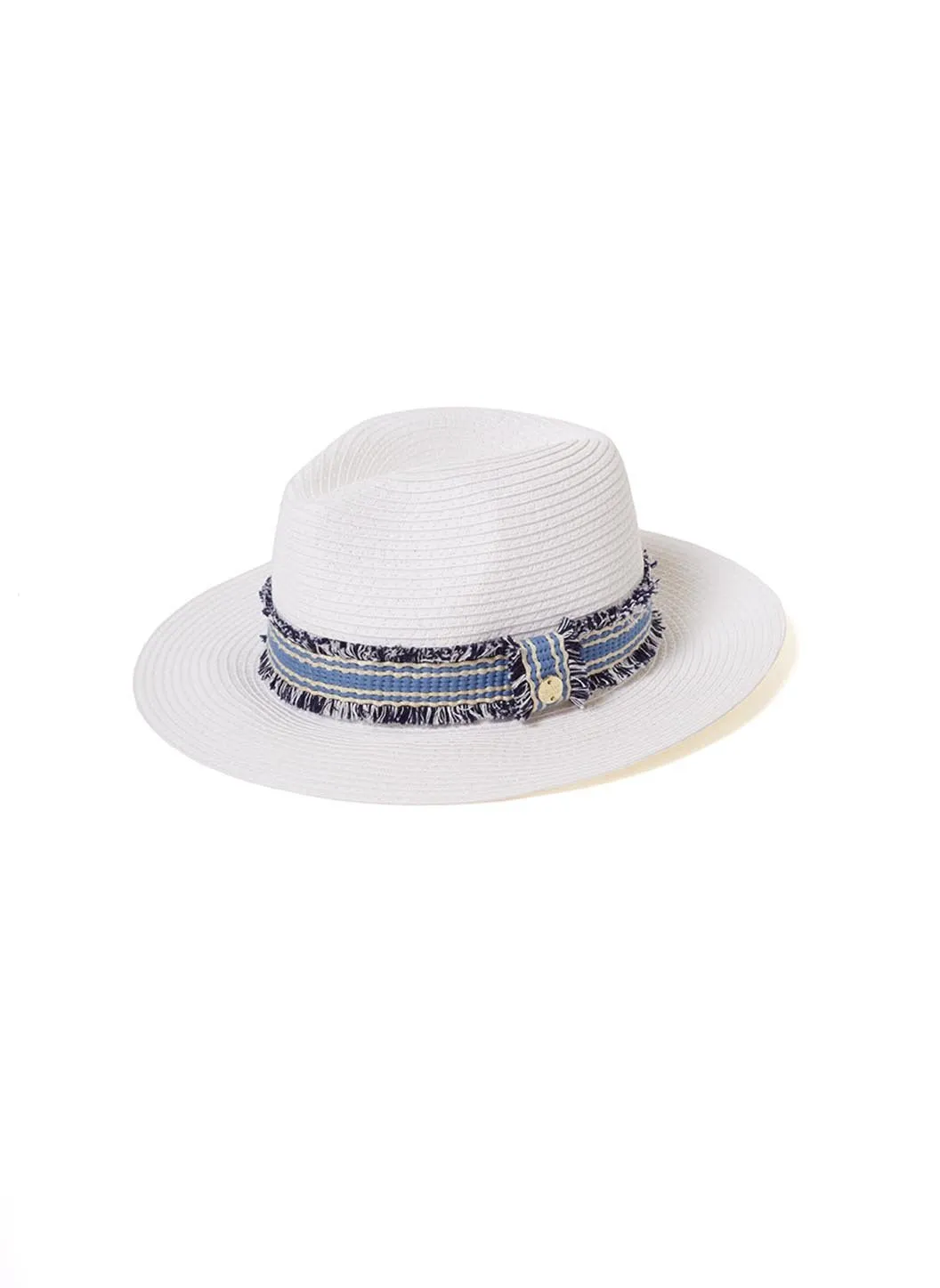 Fedora Hat White/Blue