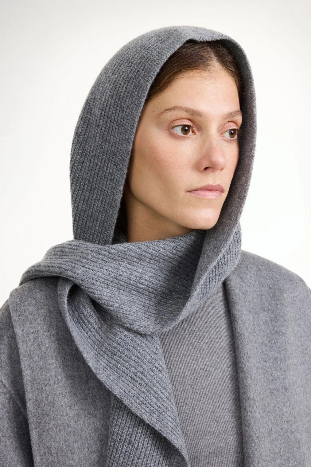 FLOREA HODDIED SCARF | GREY MELANGE