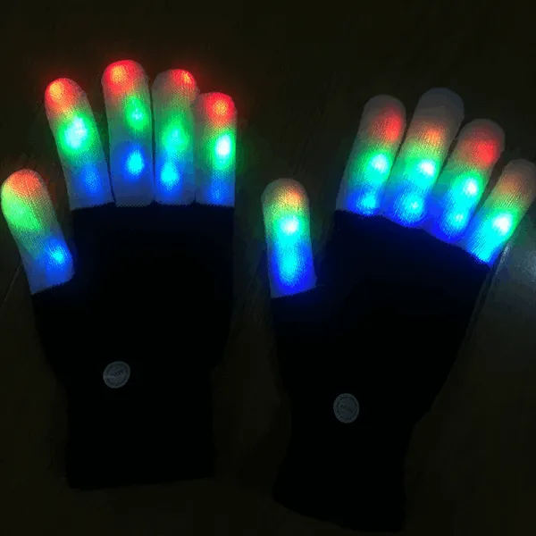 Full Finger LED Rave Gloves