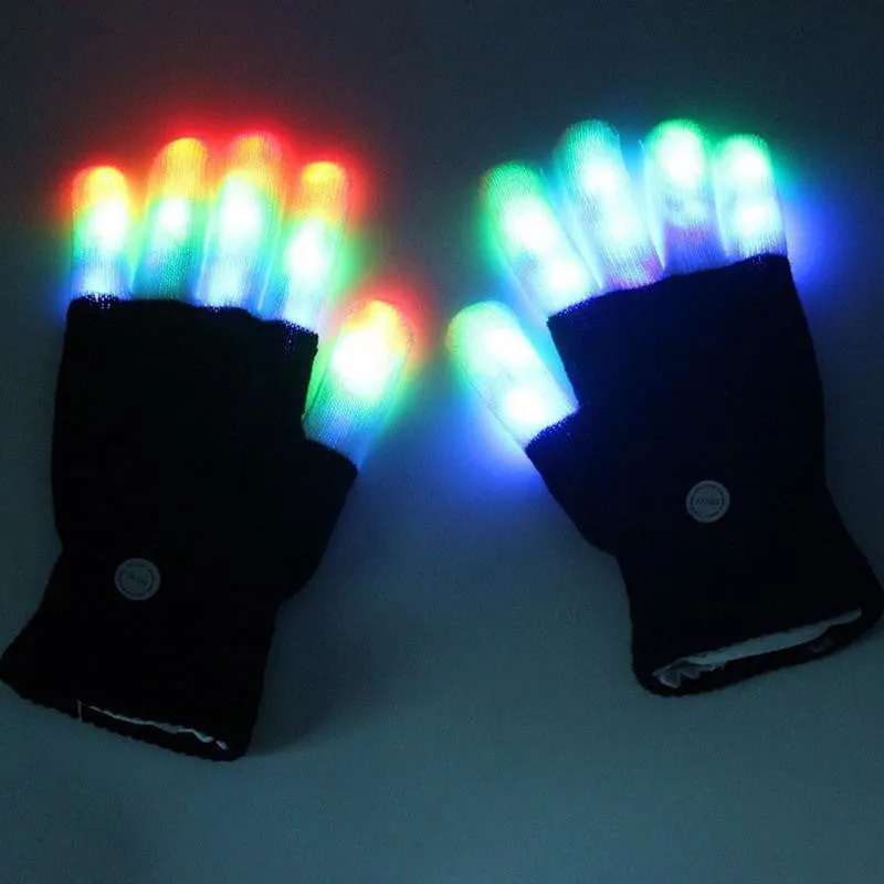 Full Finger LED Rave Gloves