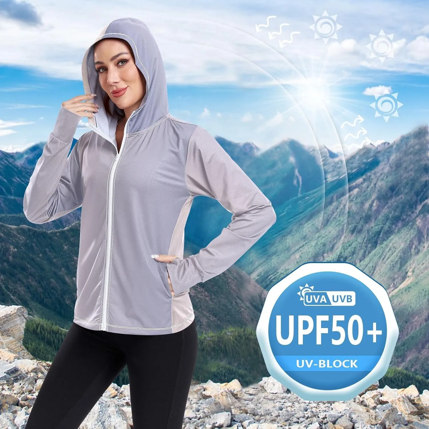 GAIGEO Dark Magenta Zip Athletic Jacket Women, UPF 50 UV Protection Shirt Women, Breathable Light Travel Shirt for Women, S