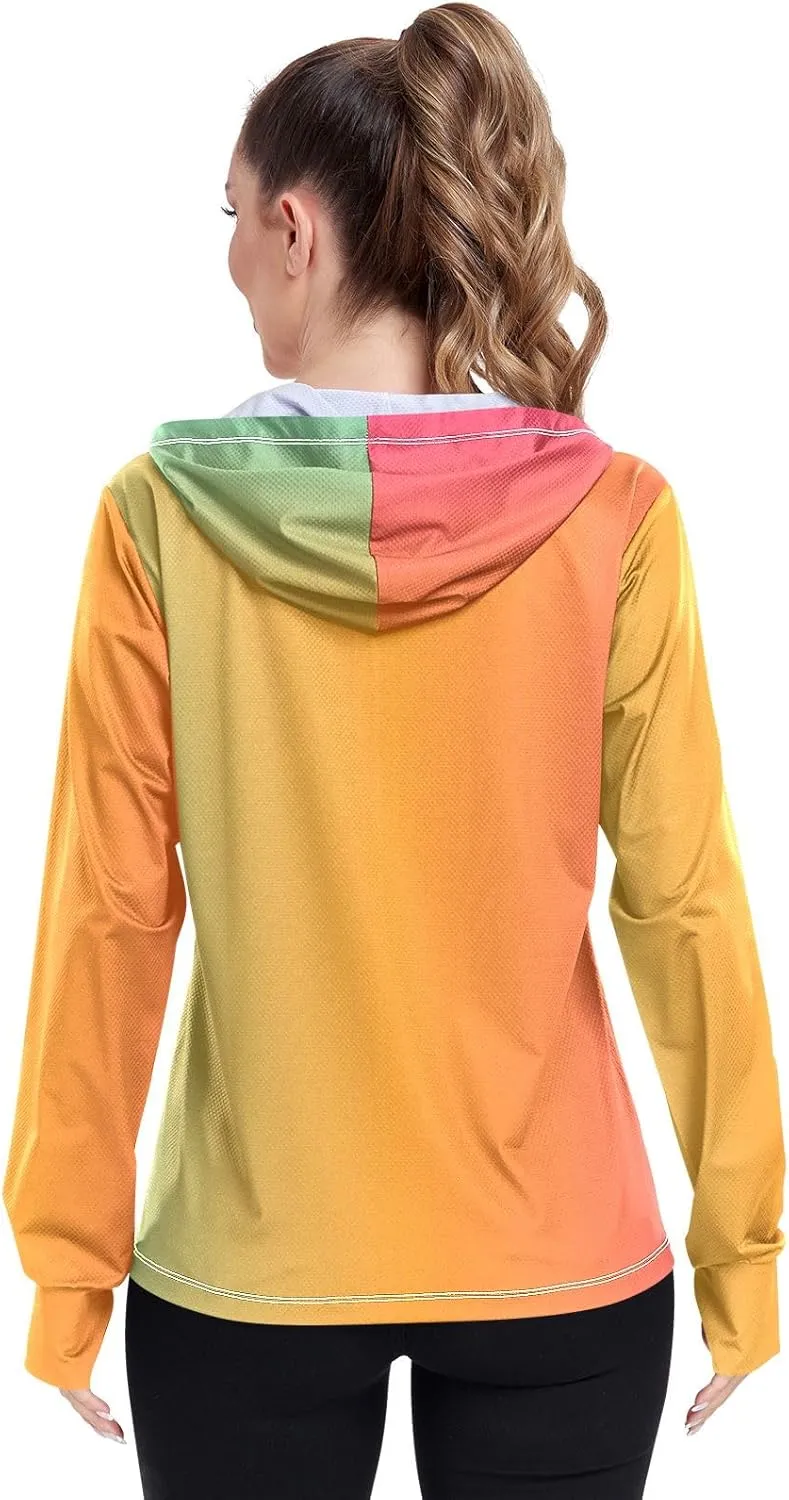 GAIGEO Dark Magenta Zip Athletic Jacket Women, UPF 50 UV Protection Shirt Women, Breathable Light Travel Shirt for Women, S