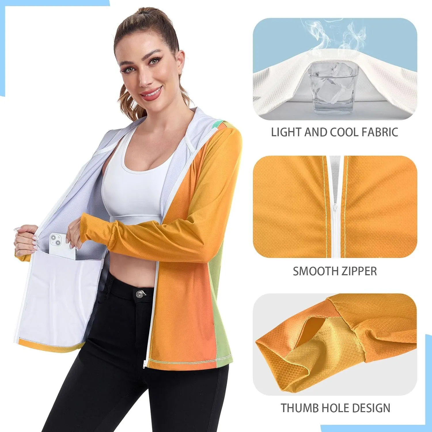 GAIGEO Dark Magenta Zip Athletic Jacket Women, UPF 50 UV Protection Shirt Women, Breathable Light Travel Shirt for Women, S