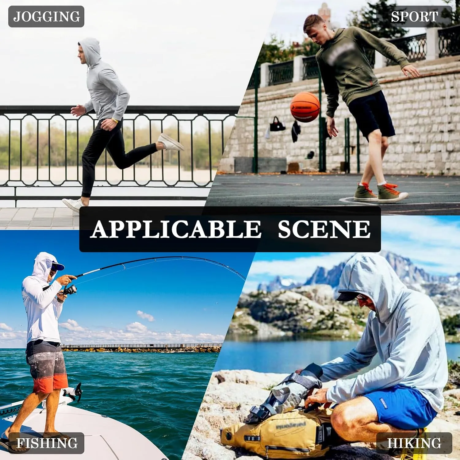 GAIGEO Light UPF Shirt Men, Breathable Summer Long Sleeve Shirts for Men, Moisture Wicking Beach Shirts, Coral S