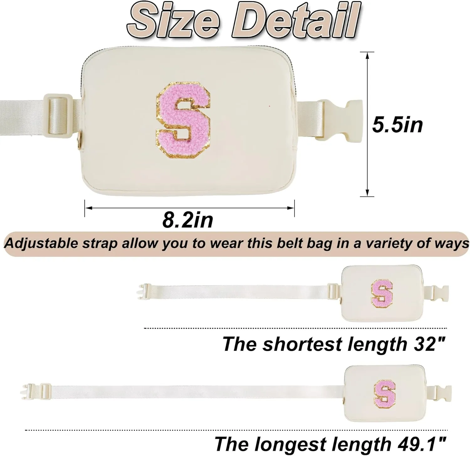 Gifts for Girls Teens Kids - Birthday Gifts for Daughter Sister Her,Travel Essentials,Teen Girl Essentials,Waist Packs Cute Teen Trendy Stuff Belt Bag Crossbody Bag | Cream,S