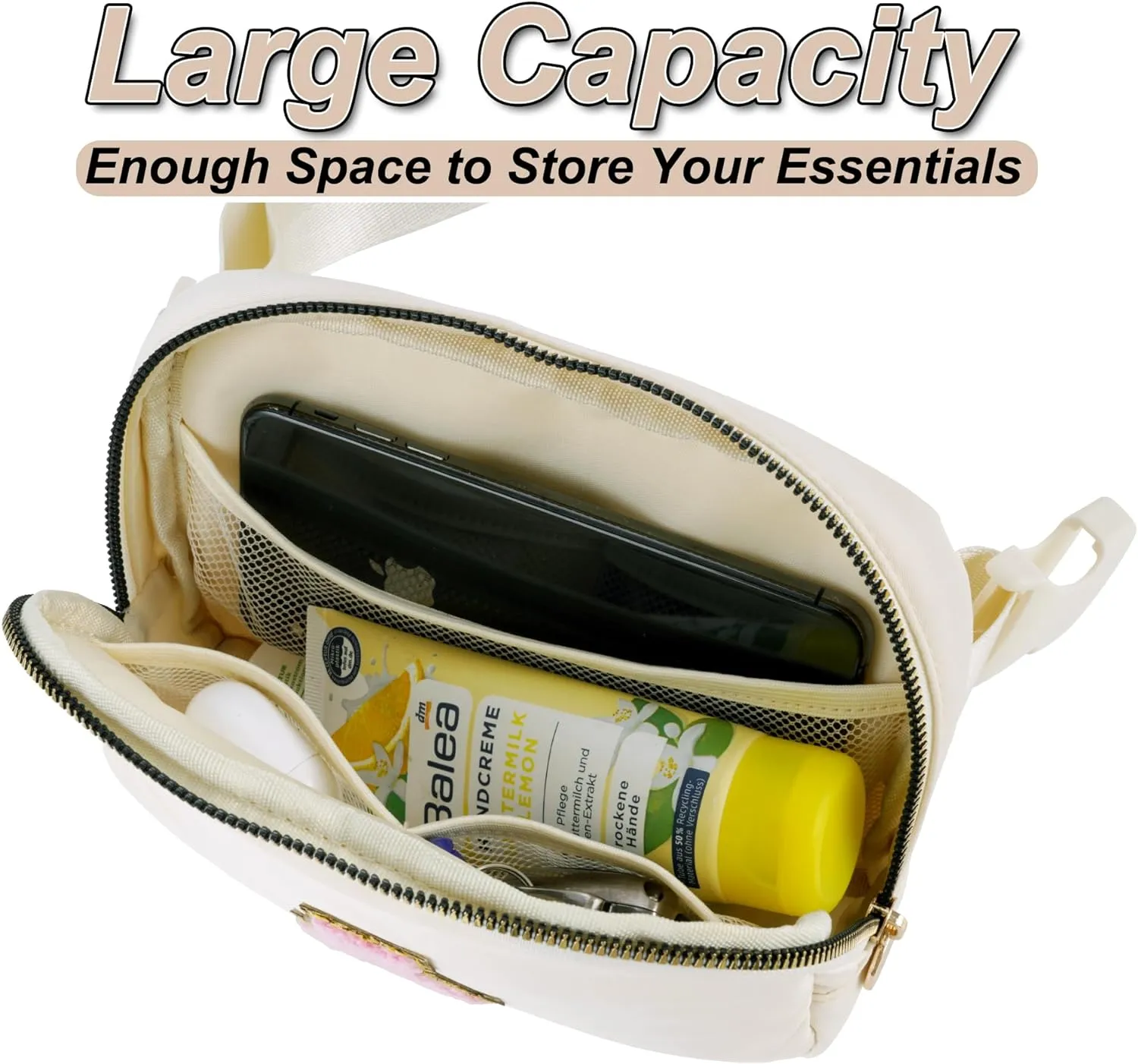 Gifts for Girls Teens Kids - Birthday Gifts for Daughter Sister Her,Travel Essentials,Teen Girl Essentials,Waist Packs Cute Teen Trendy Stuff Belt Bag Crossbody Bag | Cream,S