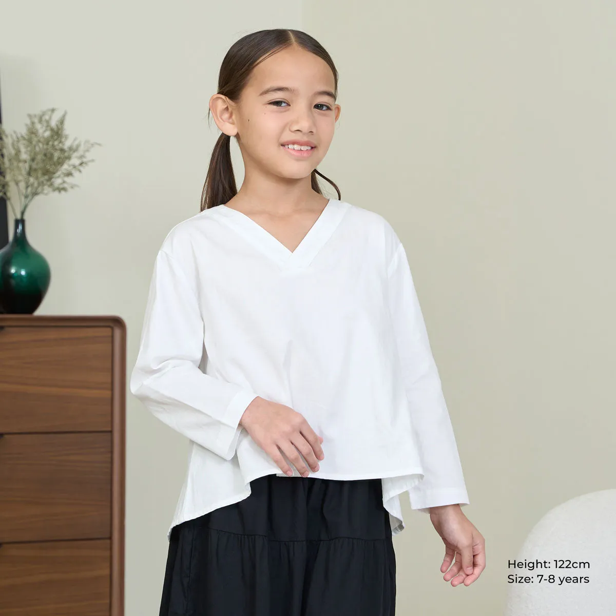 Girl V-Neck Flowy Blouse