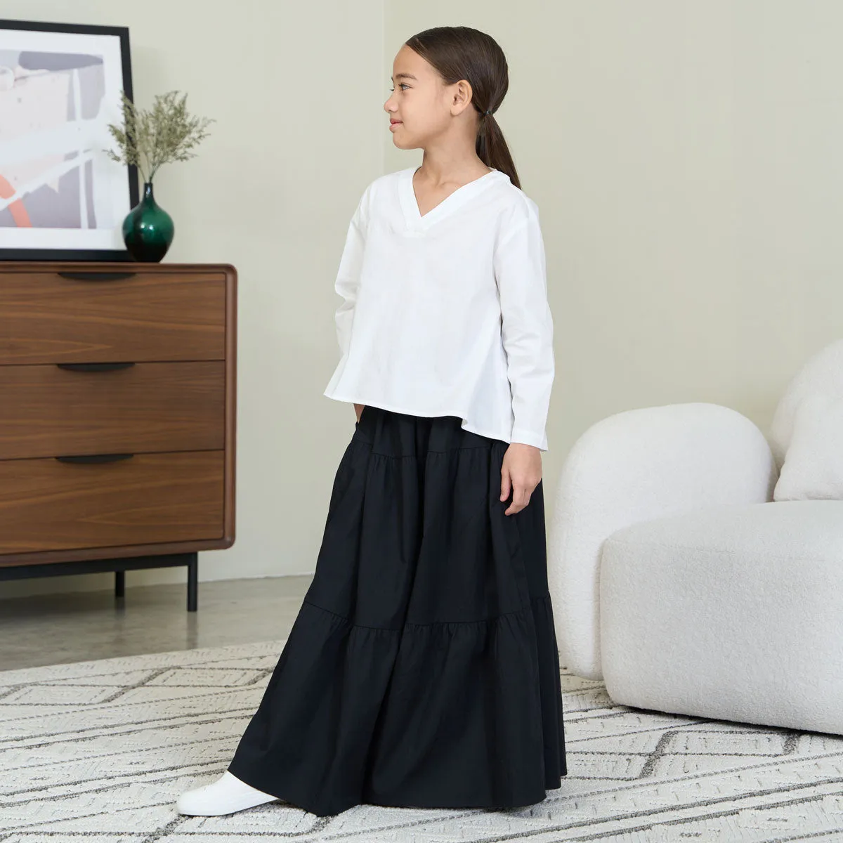 Girl V-Neck Flowy Blouse