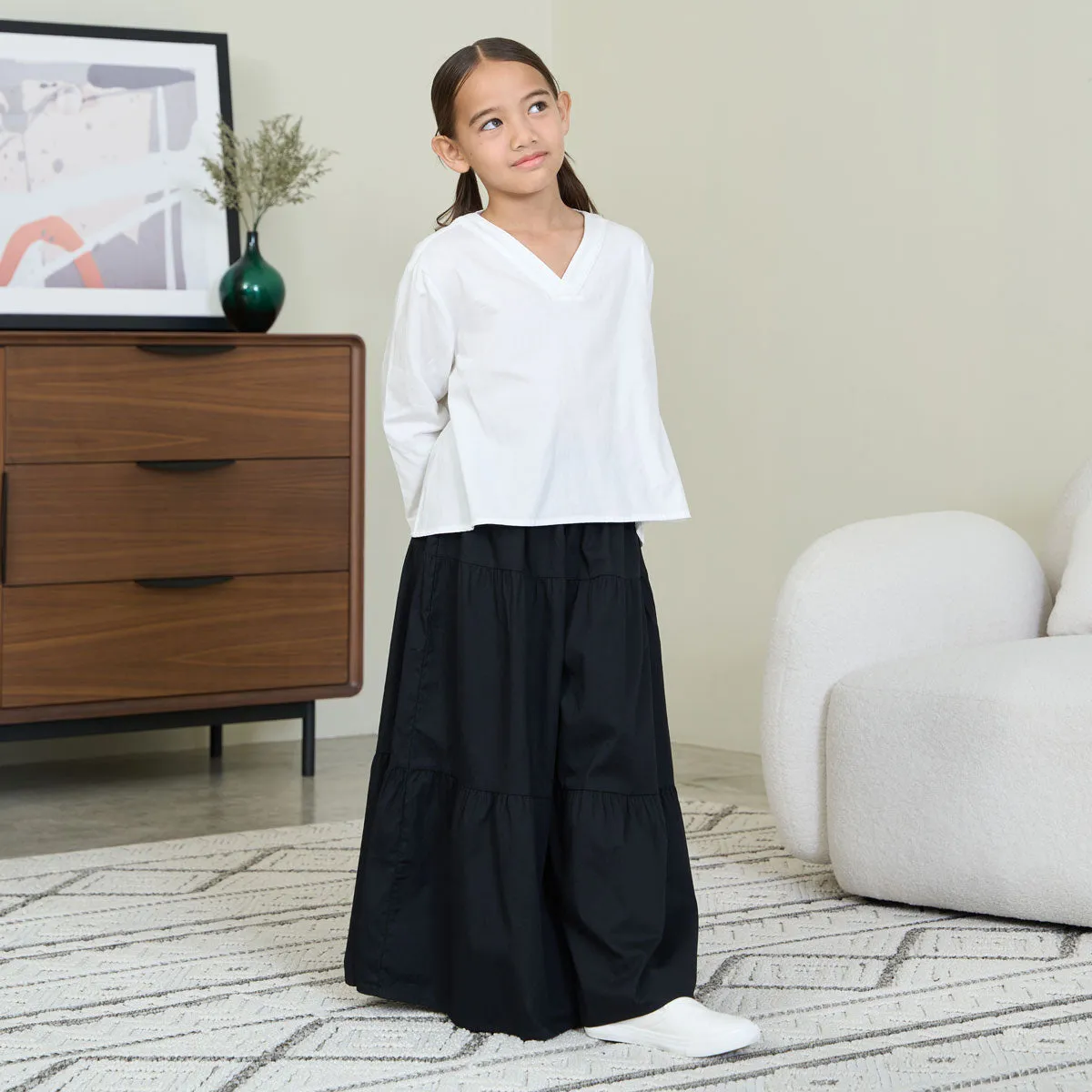 Girl V-Neck Flowy Blouse