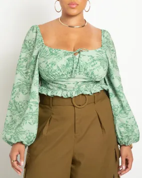 Grace Puff Sleeve Blouse | Outdoor Type Green