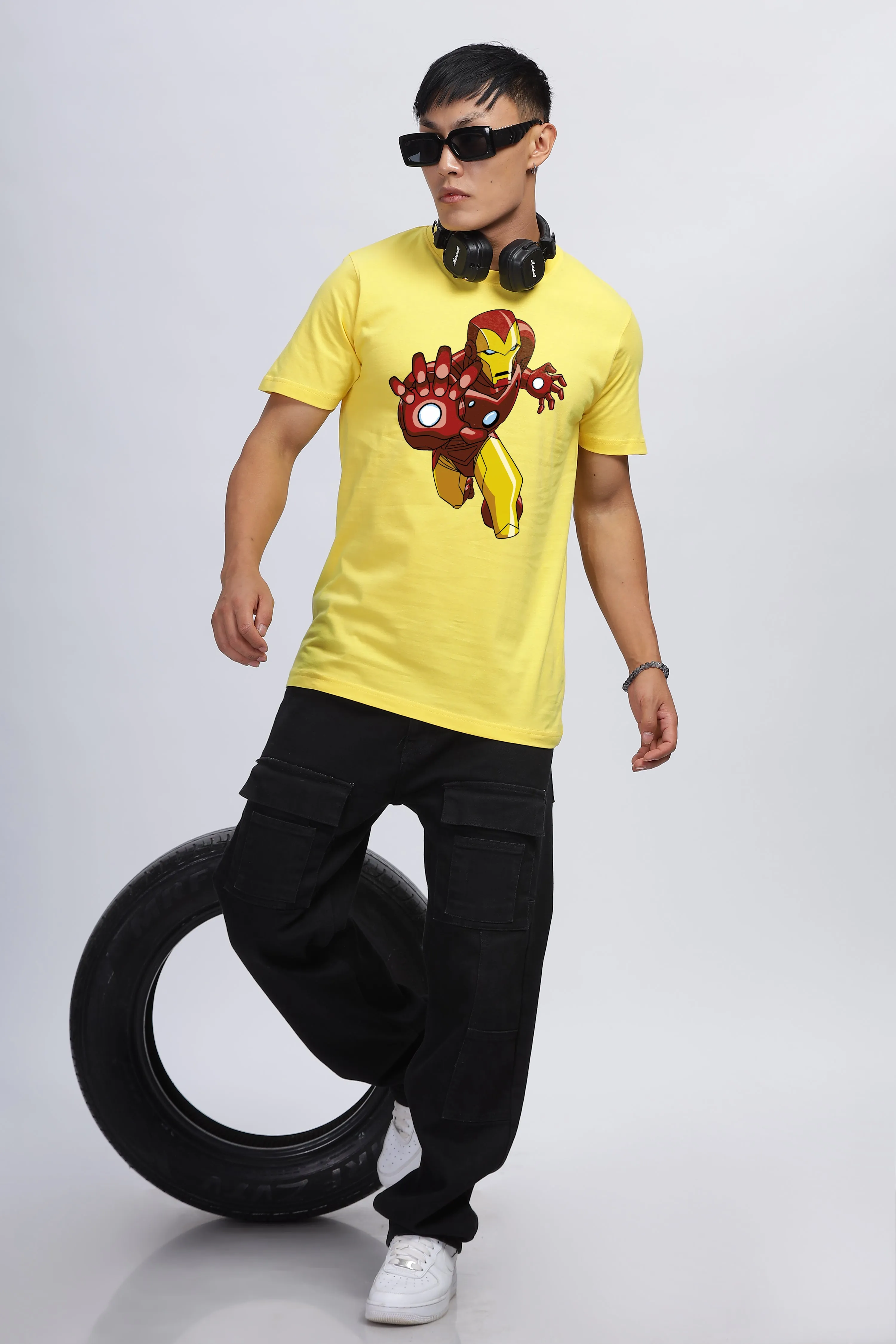 IRONMAN LEMON YELLOW GRAPHIC T-SHIRT