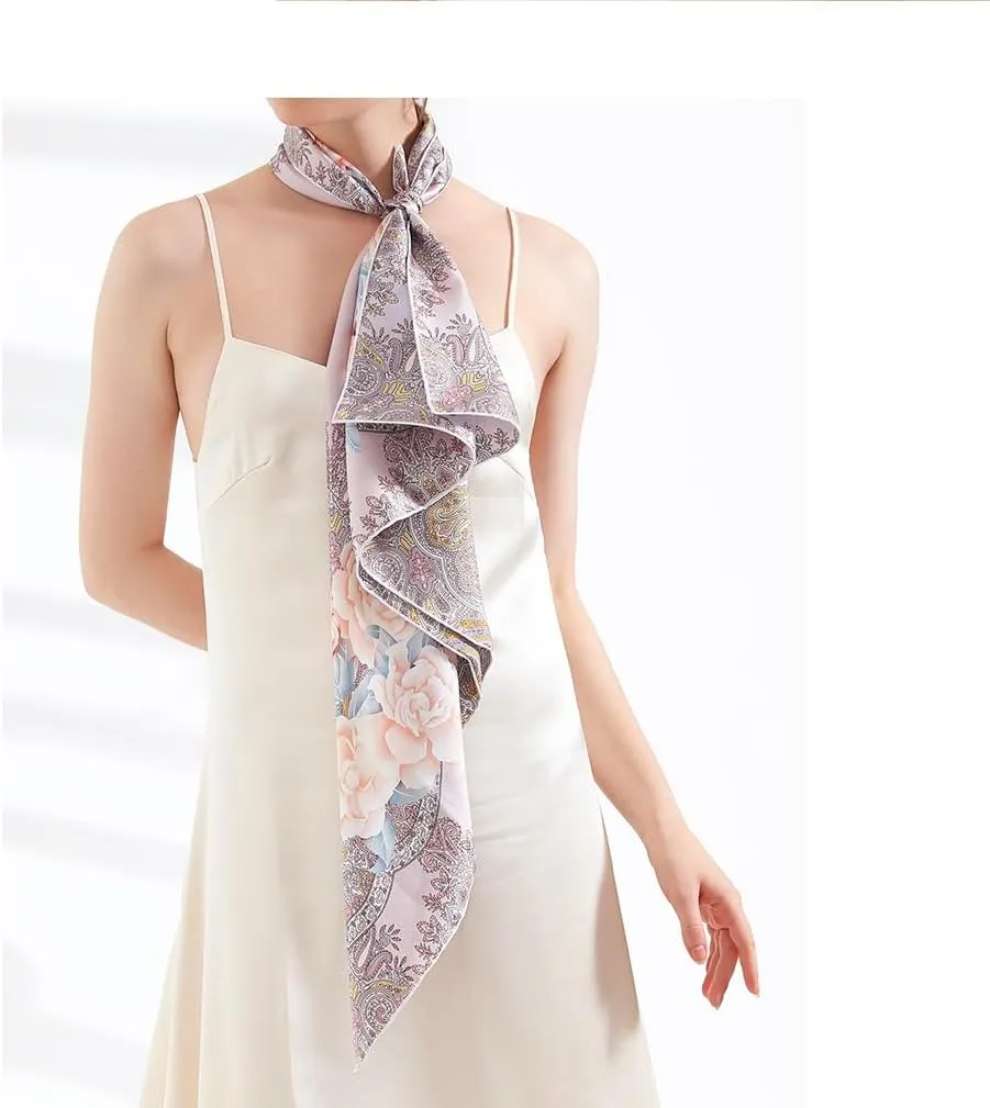 Jeelow 100 Real Mulberry Silk Scarfs 34x34 Or 25x25 Inches Square Shawl Wrap For Women Hair Wrapping