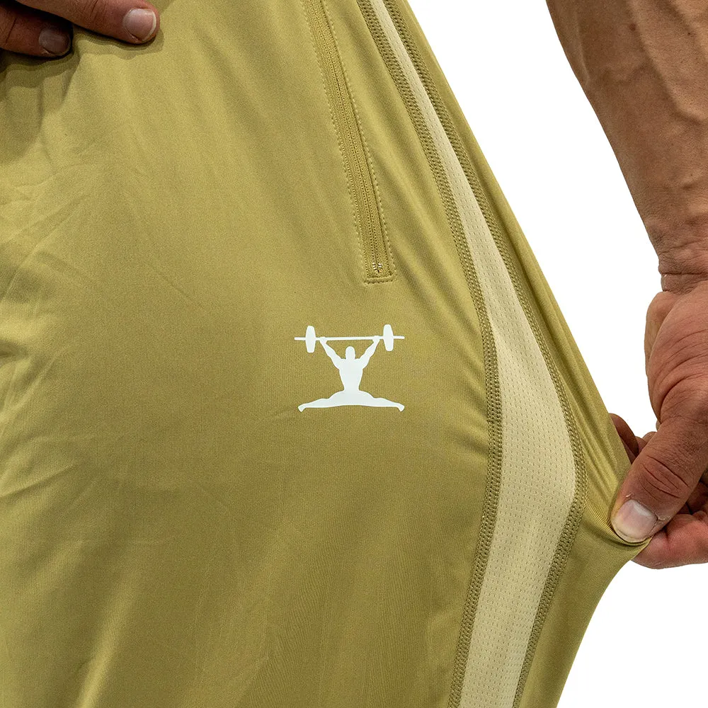 Jujimufu Stretchy Pants - Gold w/Khaki