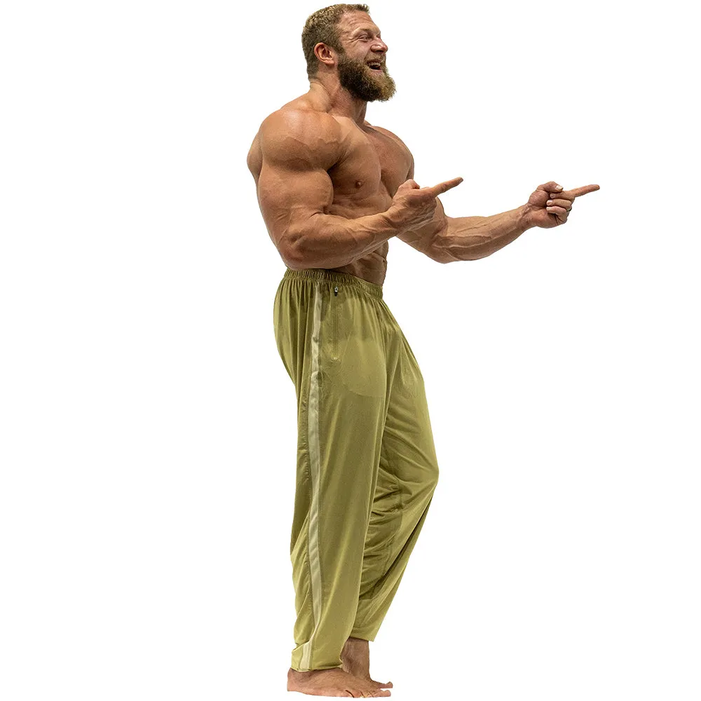 Jujimufu Stretchy Pants - Gold w/Khaki