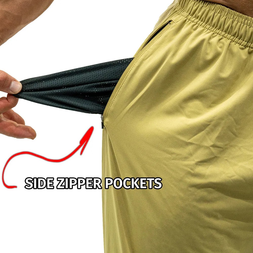 Jujimufu Stretchy Pants - Gold w/Khaki