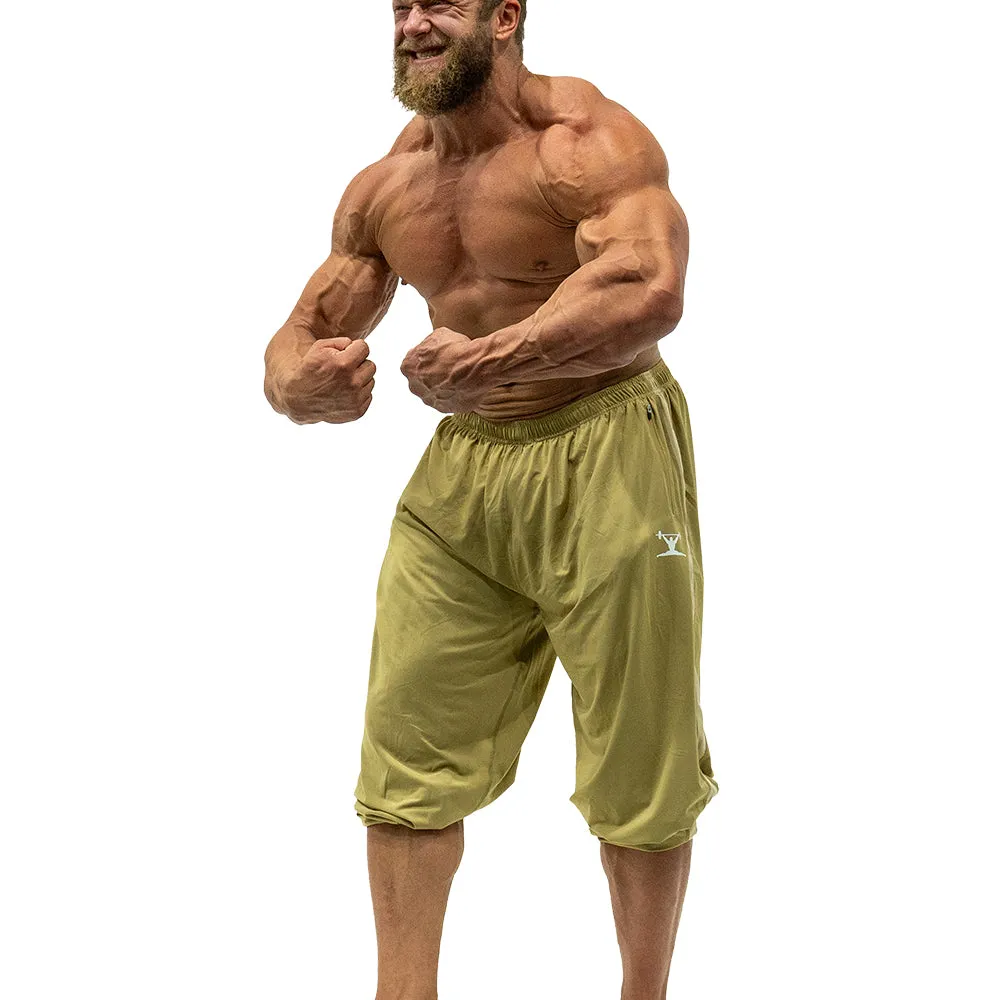 Jujimufu Stretchy Pants - Gold w/Khaki