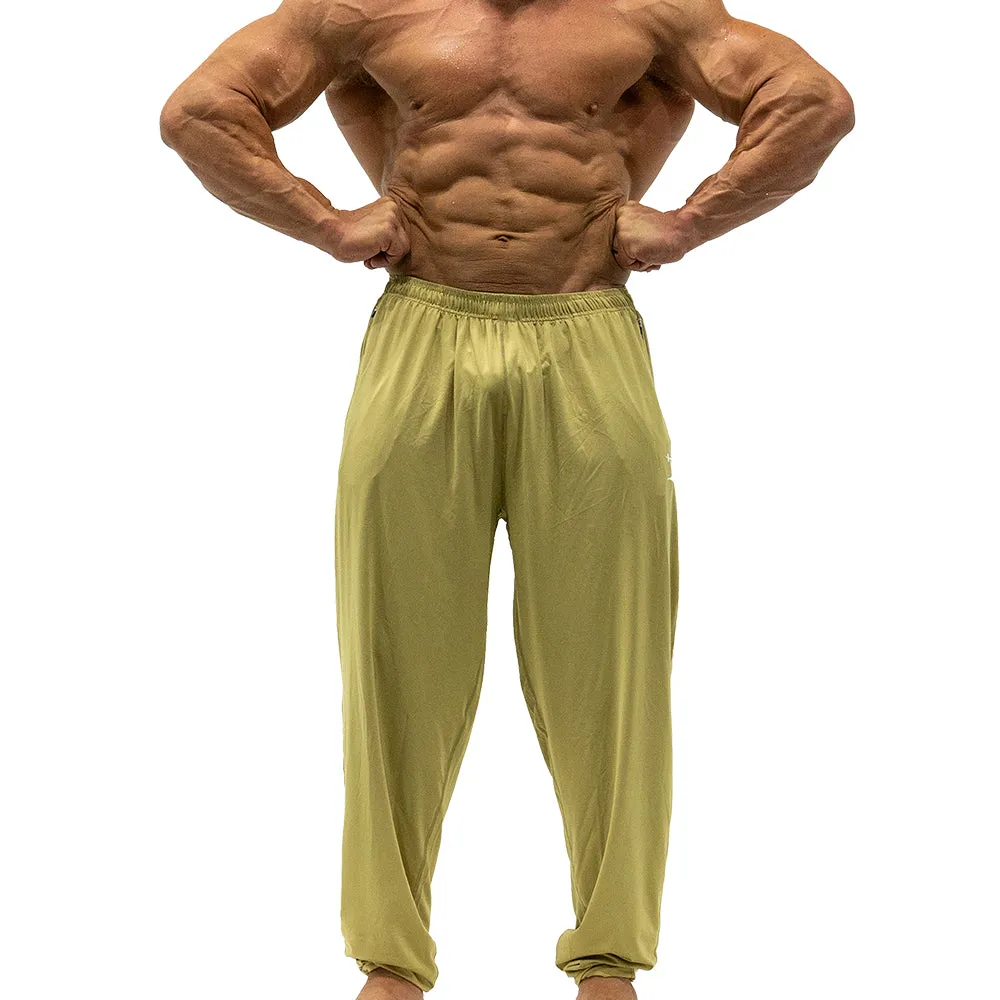 Jujimufu Stretchy Pants - Gold w/Khaki