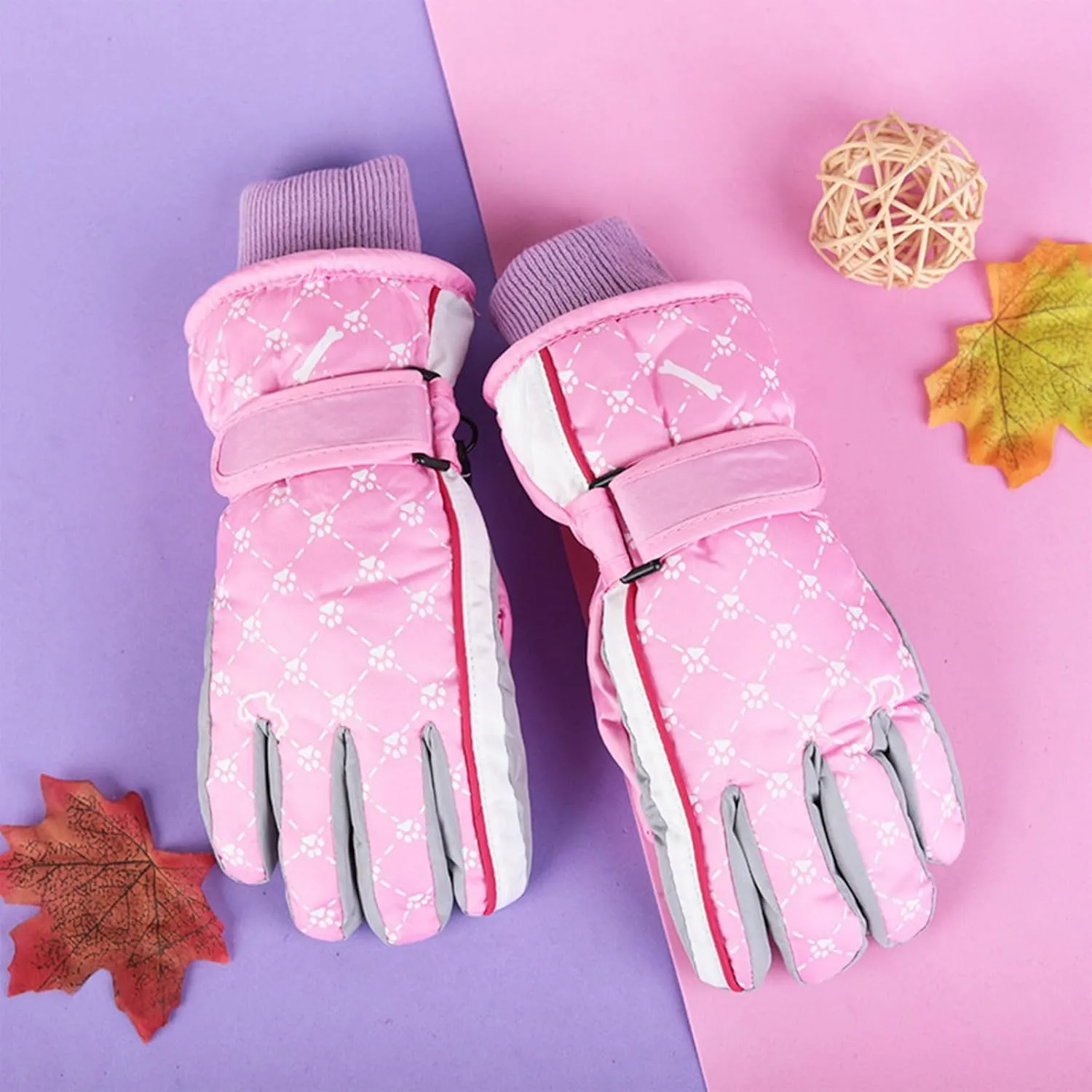 Kids Ski Gloves Children Winter Snow Mittens Boys Girls Outdoor Travel Sports Riding Thermal Gloves for 5-8 Years Kids