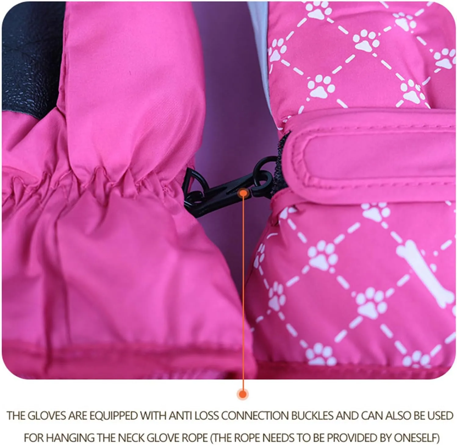 Kids Ski Gloves Children Winter Snow Mittens Boys Girls Outdoor Travel Sports Riding Thermal Gloves for 5-8 Years Kids