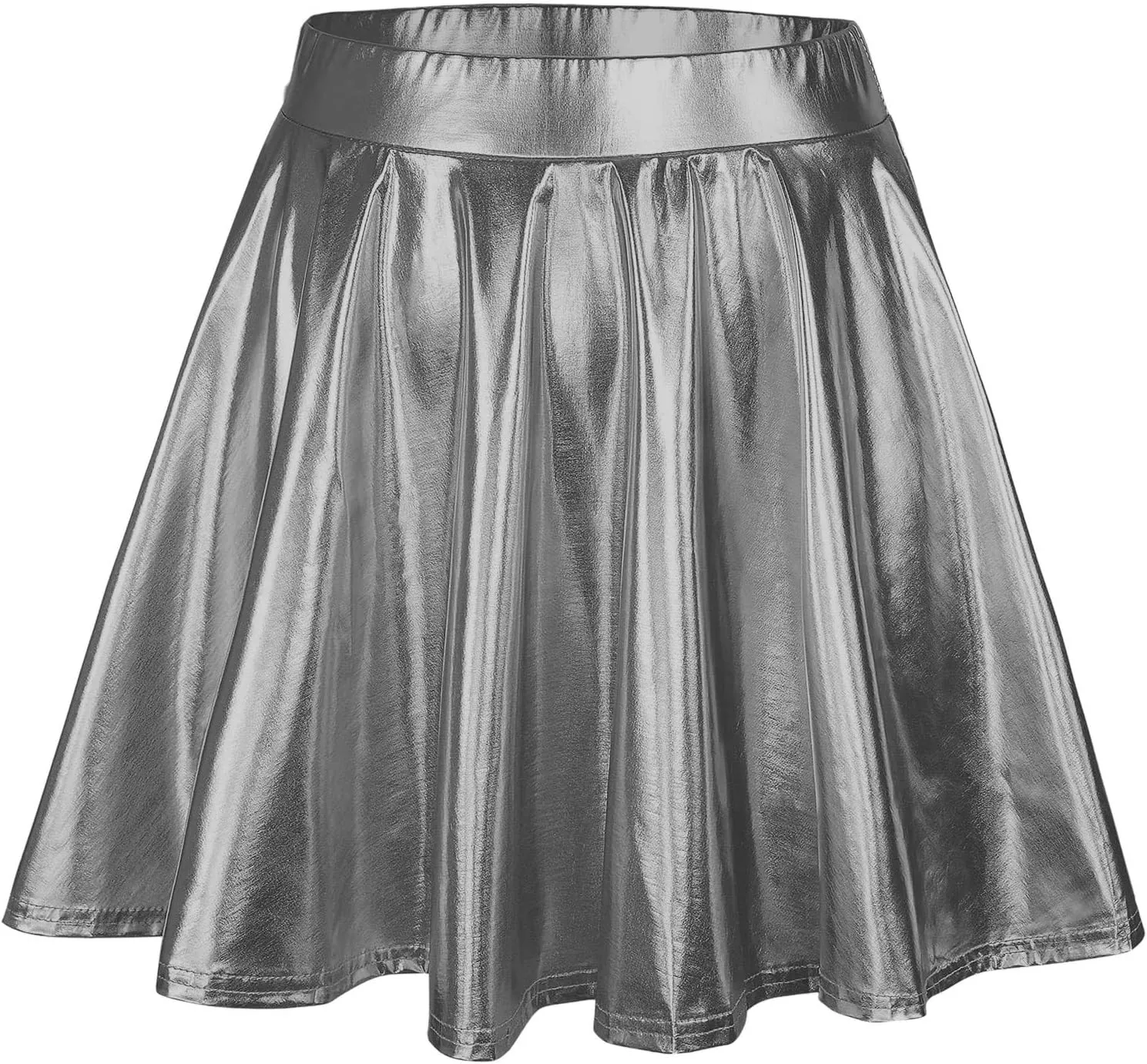 Leather Short Skirt Perform Elegant Stage Pleated with Belt Skater Skirt Sexy Elastic Solid Cute Skirts 2025 Festival