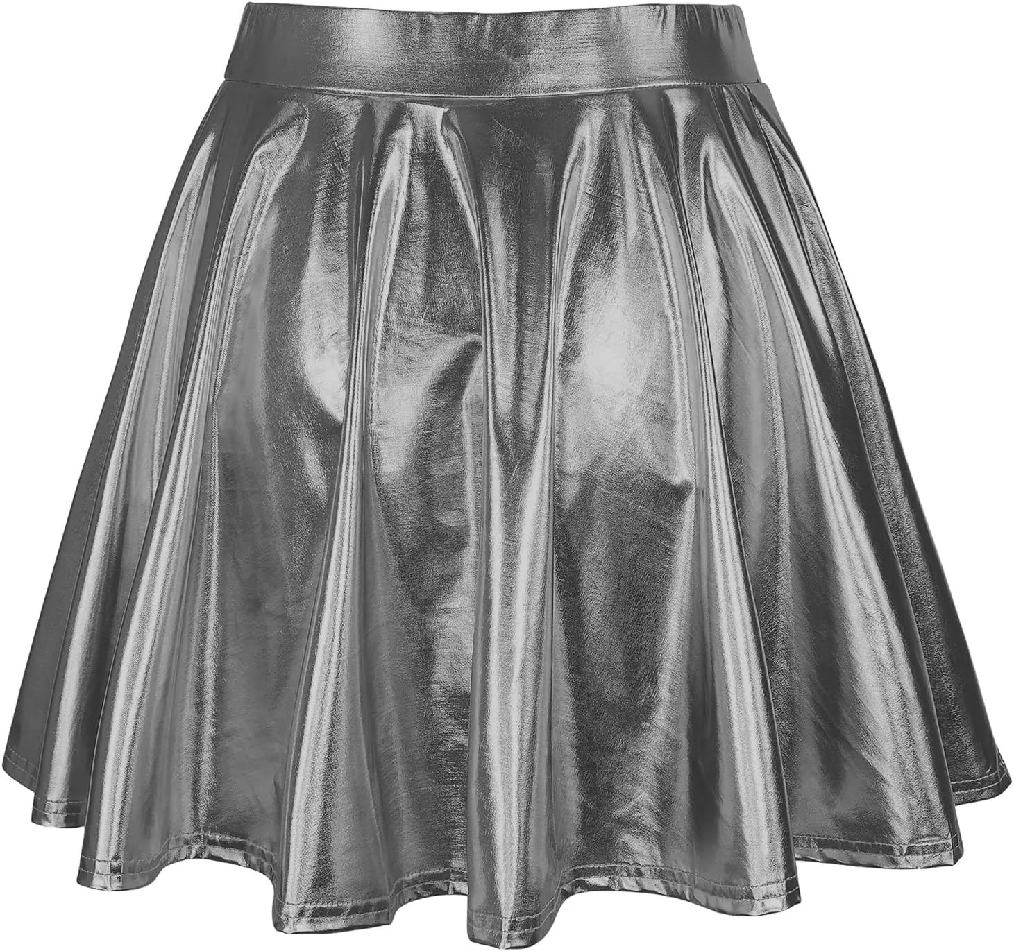 Leather Short Skirt Perform Elegant Stage Pleated with Belt Skater Skirt Sexy Elastic Solid Cute Skirts 2025 Festival