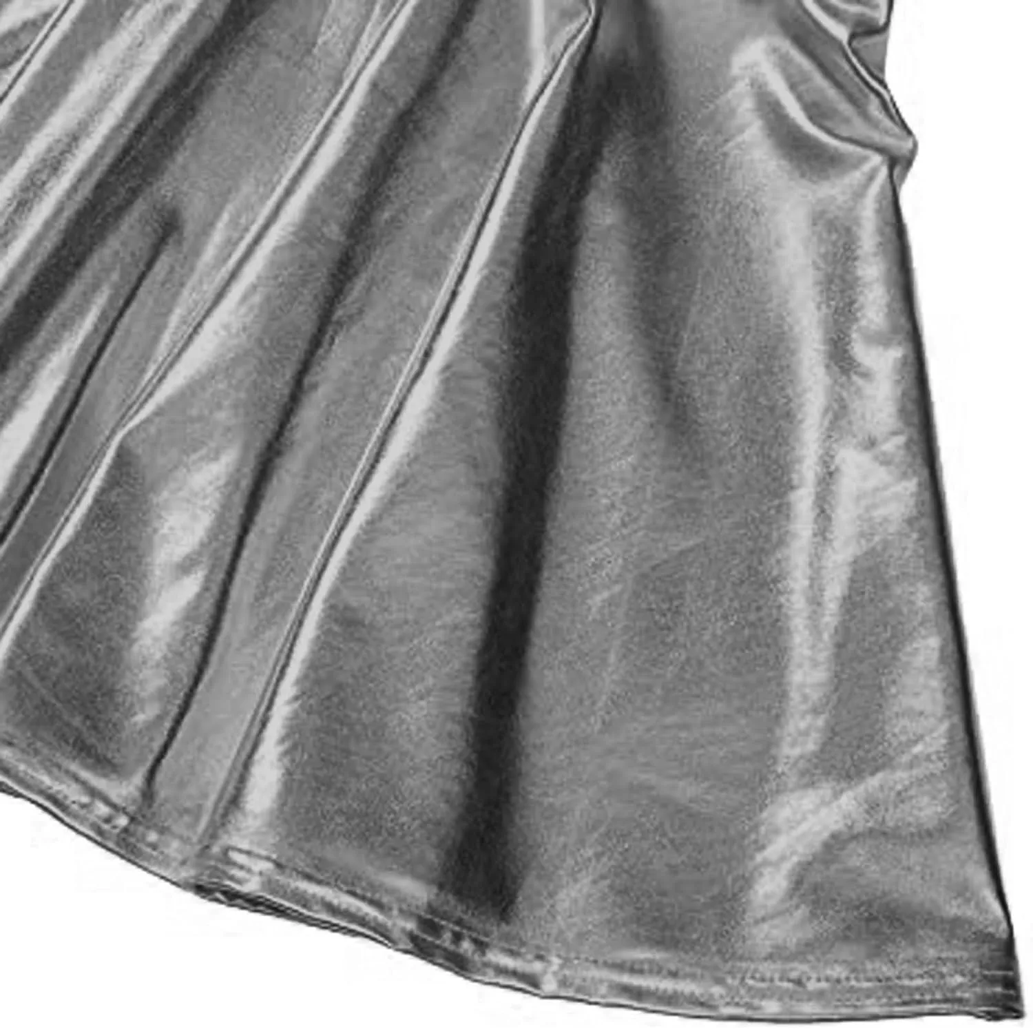 Leather Short Skirt Perform Elegant Stage Pleated with Belt Skater Skirt Sexy Elastic Solid Cute Skirts 2025 Festival