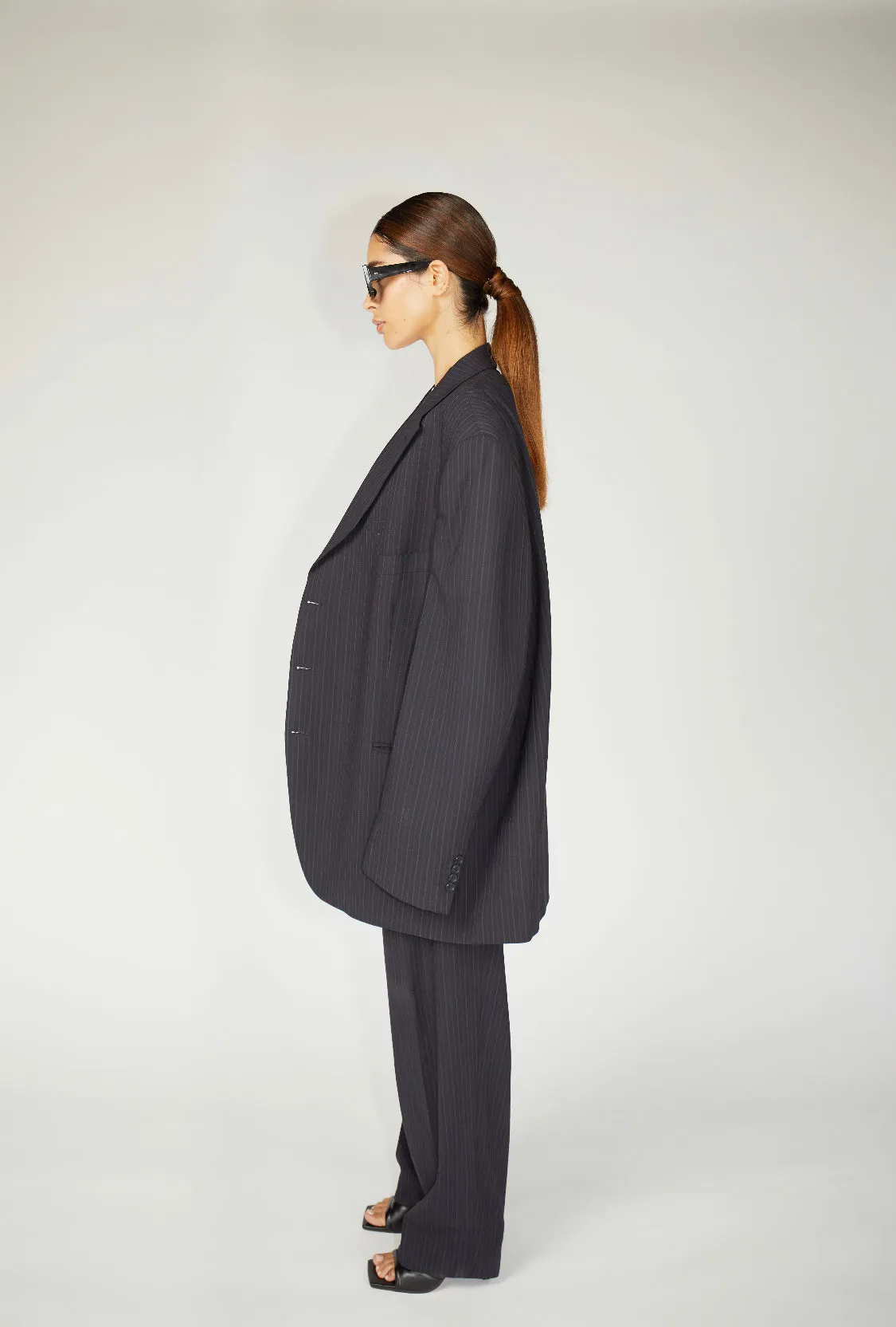 Libra Pinstripe Oversized Blazer