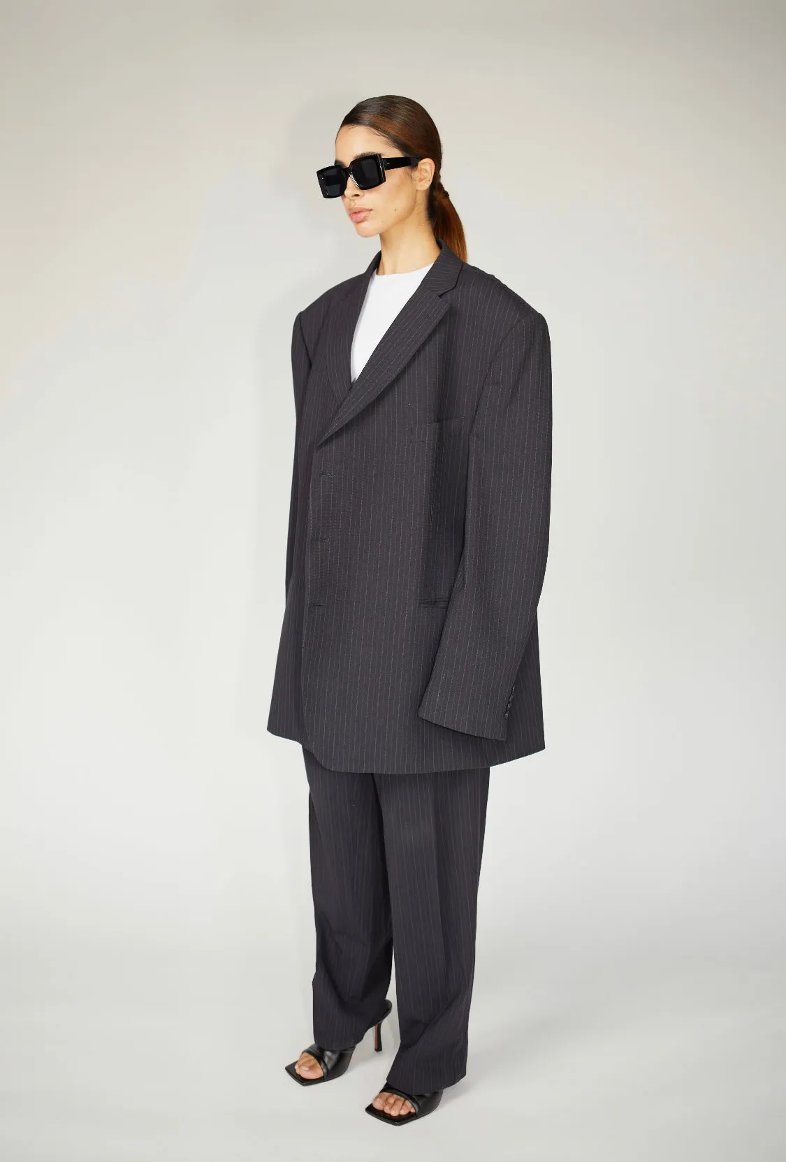 Libra Pinstripe Oversized Blazer