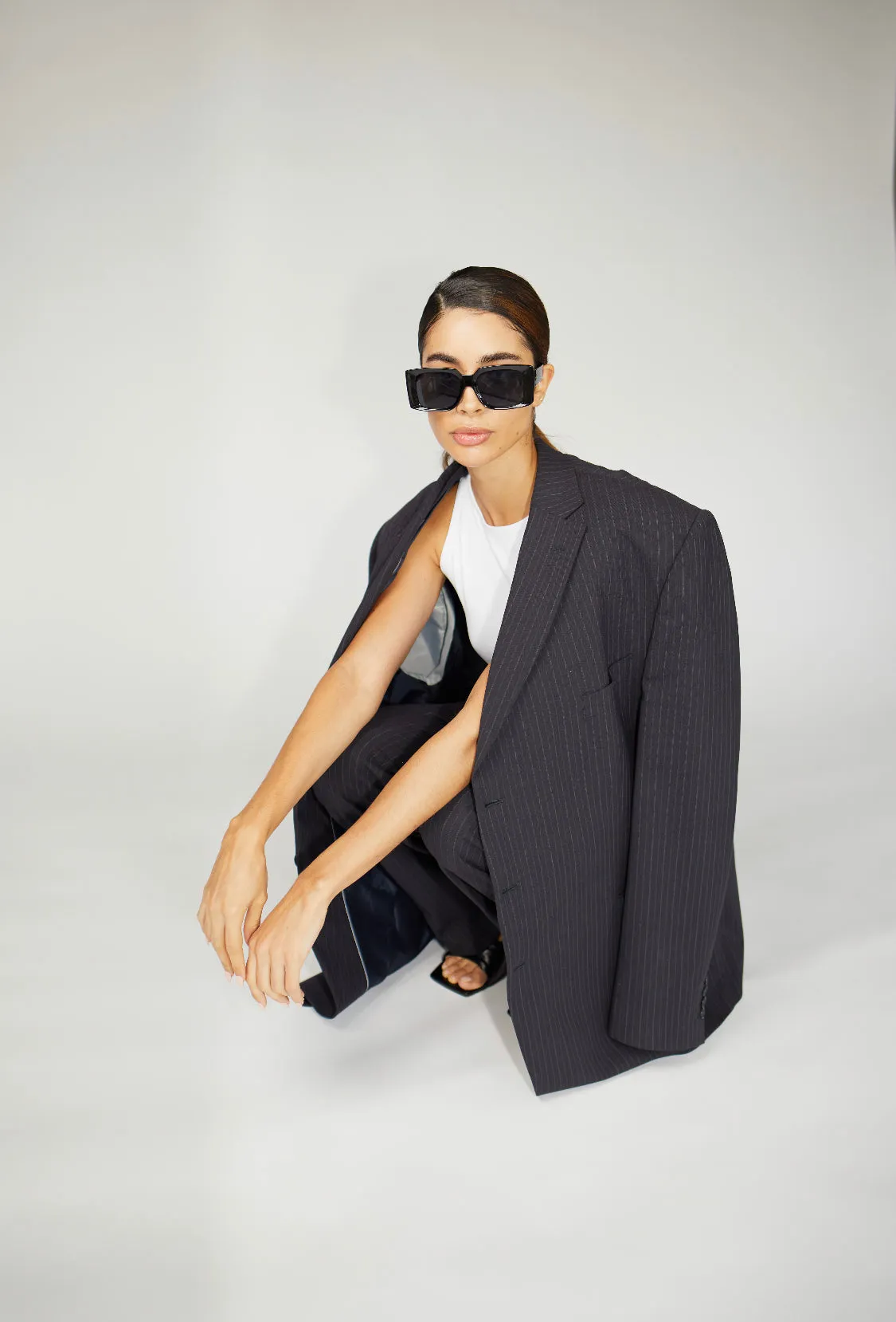 Libra Pinstripe Oversized Blazer