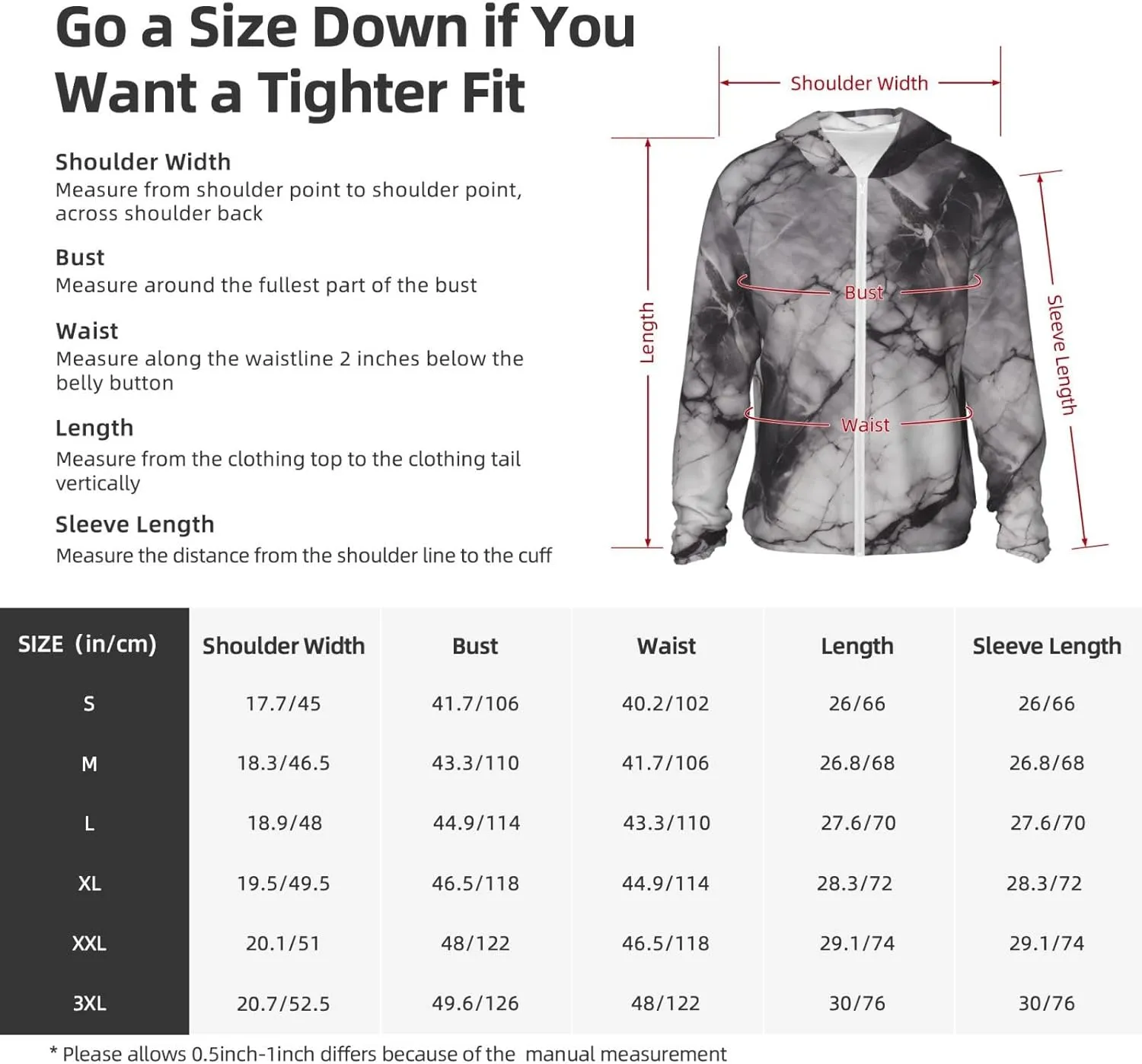 Light Black Marble Unisex Sun Protection Hoodie Upf 50 Long Sleeve Sun Shirt Breathable Hoodie Jacket
