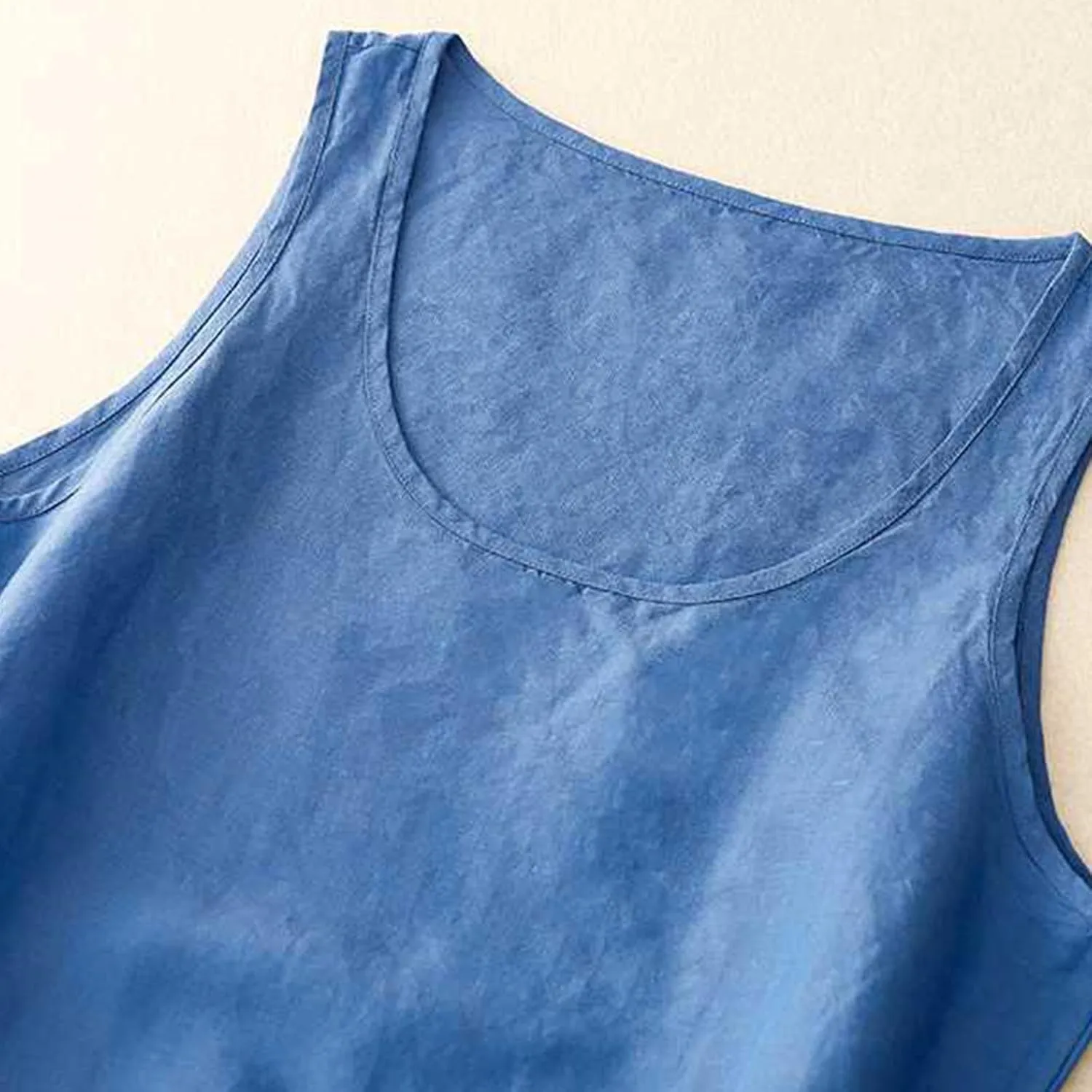 Linen Tank Tops for Women Sleeveless Summer Tee Shirts Loose Fit Crewneck Casual Flowy Vintage Blouses Tunic Tops