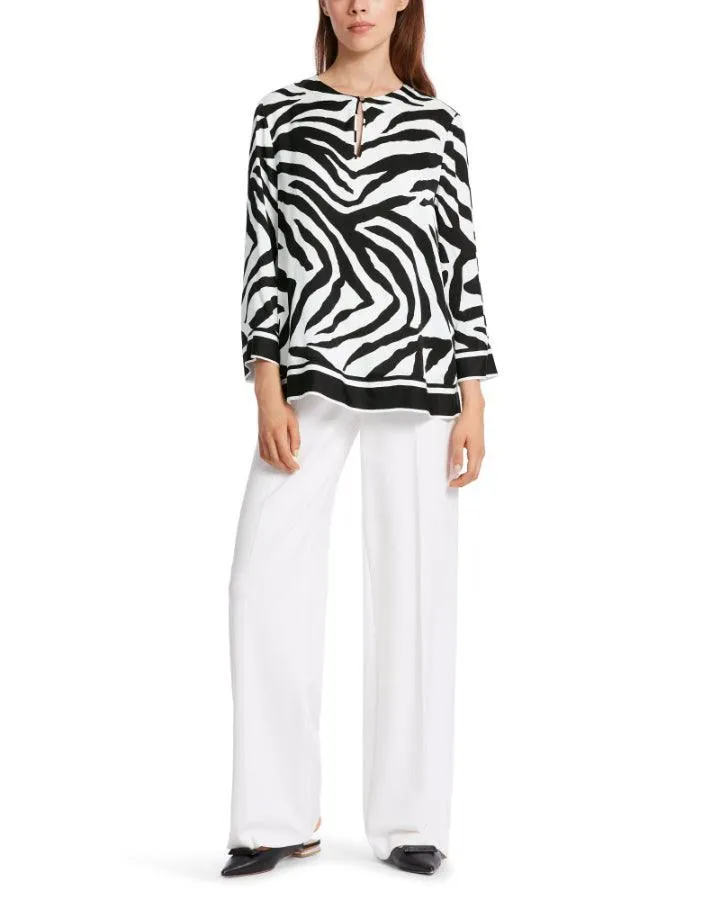 Marc Cain Flowy Zebra Print Blouse