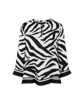 Marc Cain Flowy Zebra Print Blouse