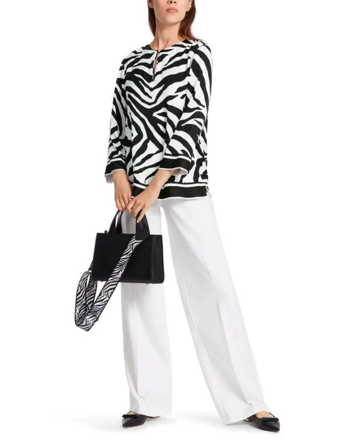 Marc Cain Flowy Zebra Print Blouse