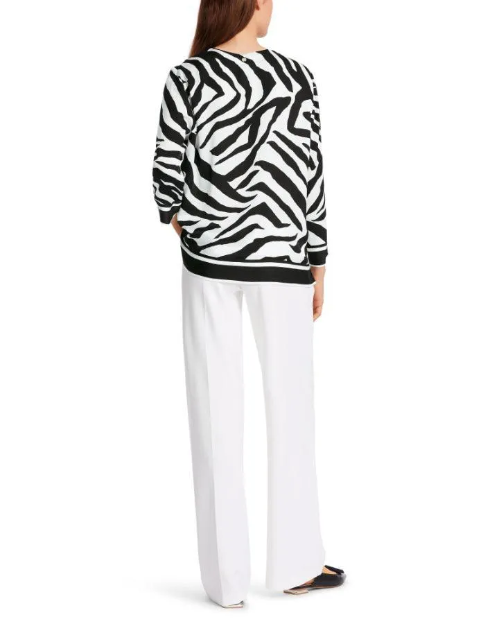 Marc Cain Flowy Zebra Print Blouse