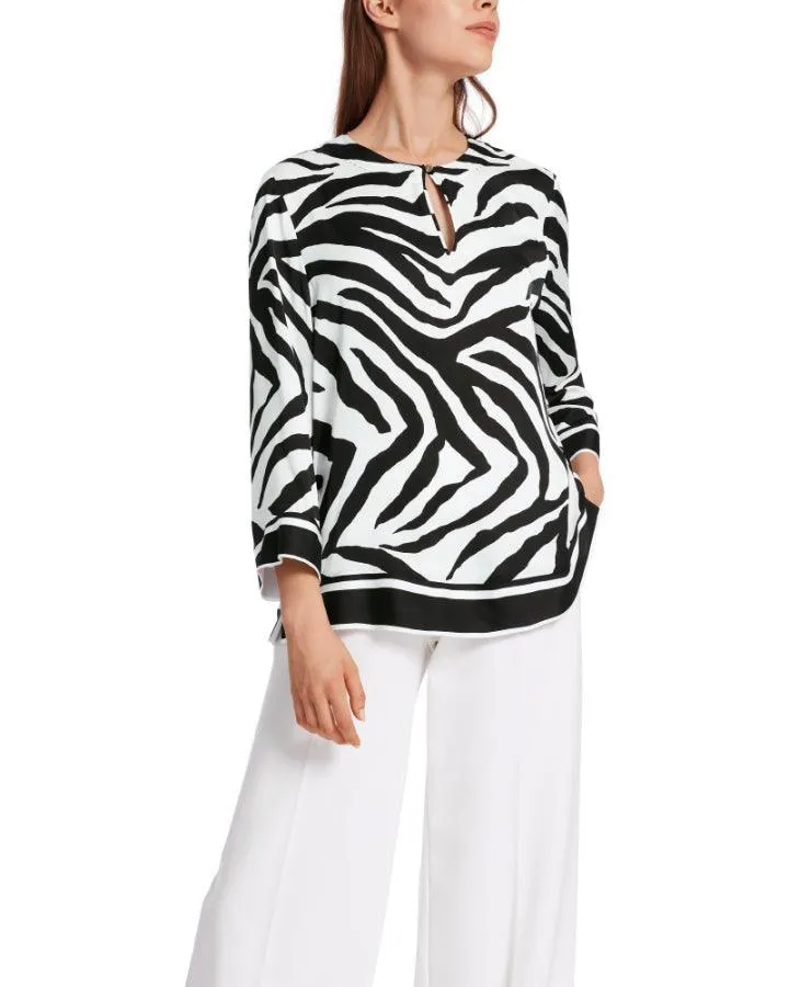 Marc Cain Flowy Zebra Print Blouse
