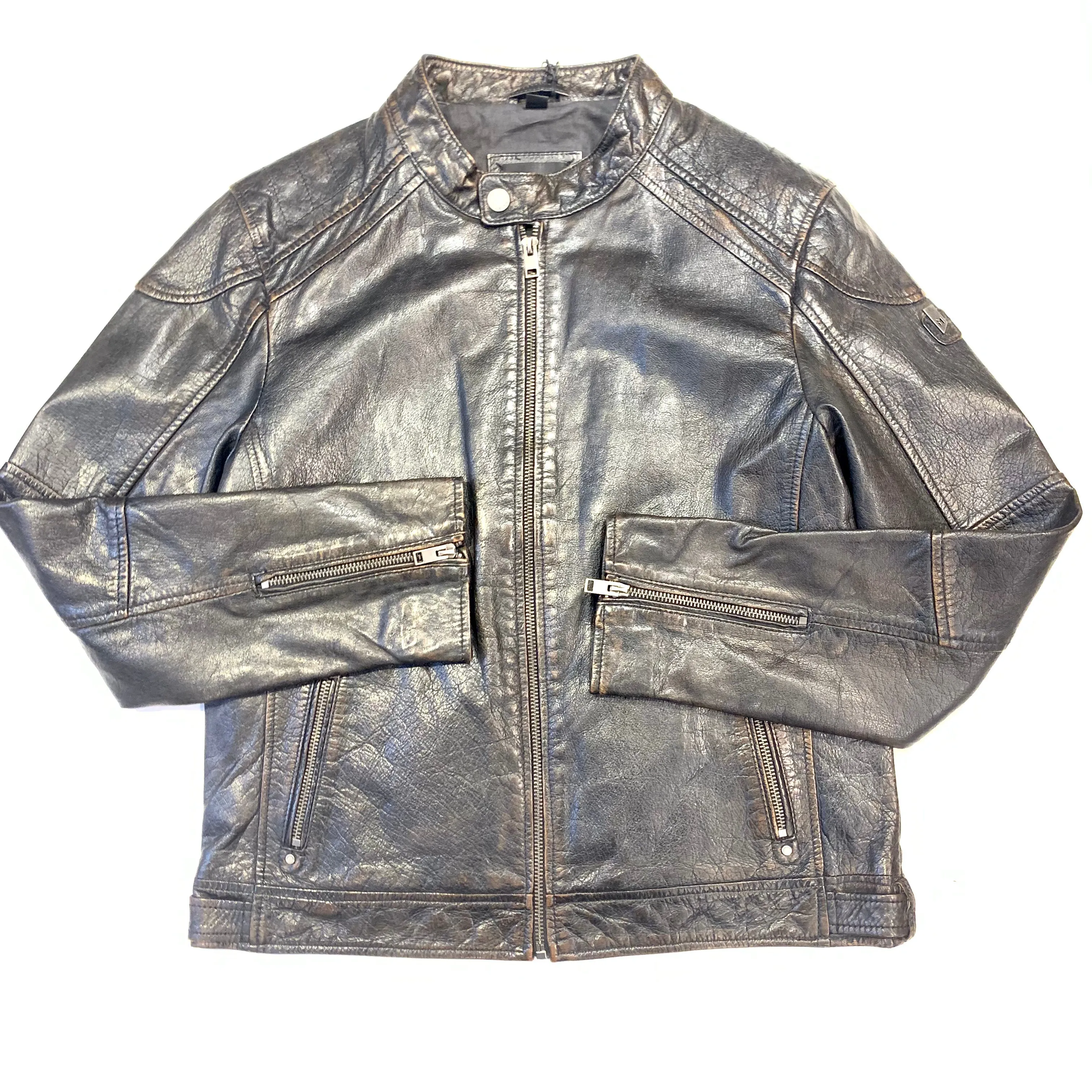 Mauritius Men's Black Distressed Soft Lambskin Leather Jacket