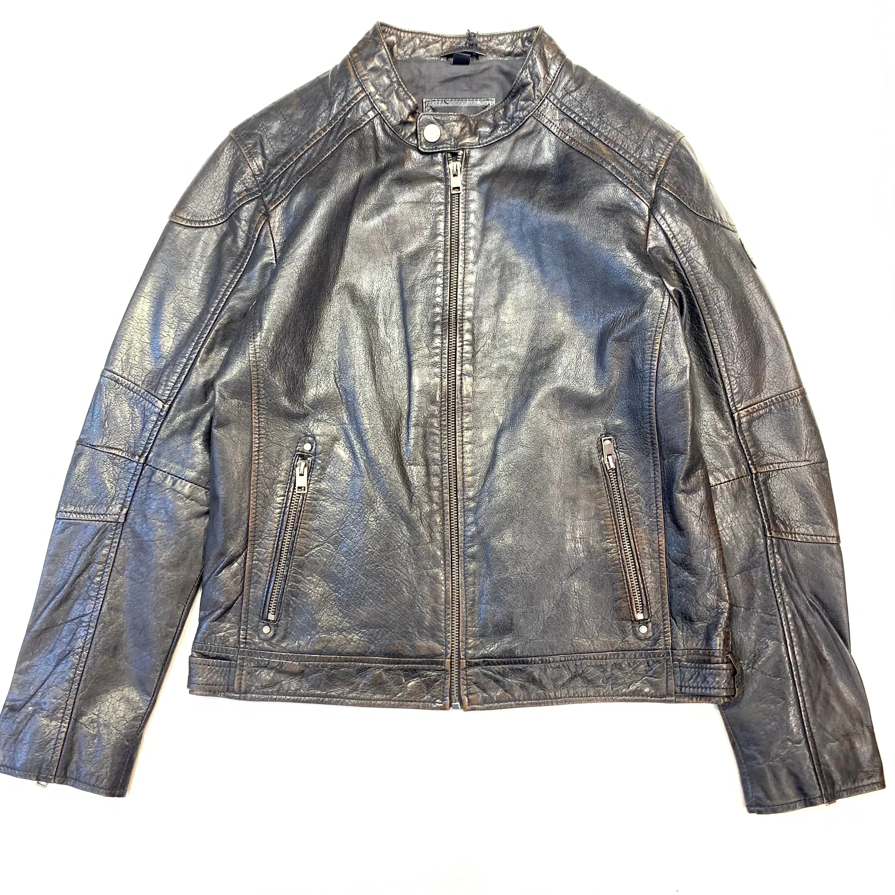 Mauritius Men's Black Distressed Soft Lambskin Leather Jacket