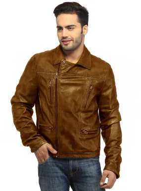 Men Leather Hand Padded Lamb Vintage MotorCycle Biker Jacket