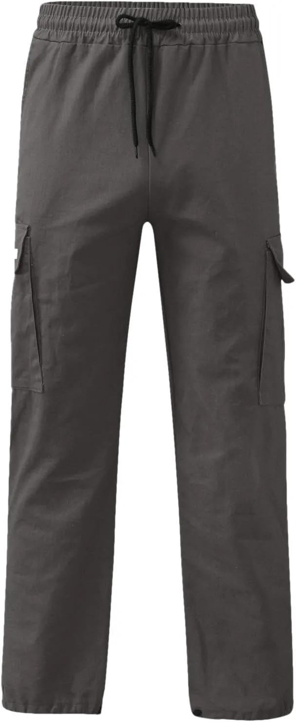 Mens Casual Joggers Pants Elastic Waist Drawstring Straight Leg Sweatpants Lightweight Casual Trousers with Pockets