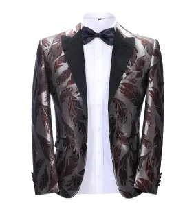 Men's Casual Patterned Peak Lapel Blazer